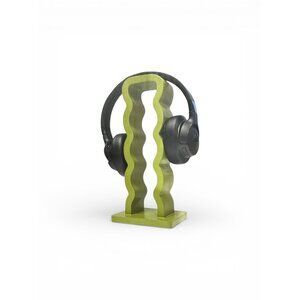 Teen Home Wavy Headphone Holder Green Plastic Organizer For Standard Headphones